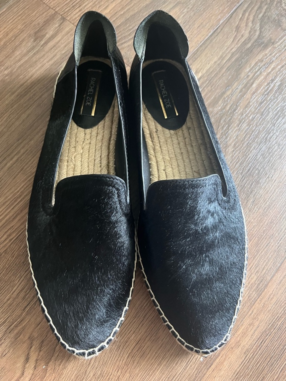 Rachel Zoe Black Ponyhair Espadrille Loafers size 9-Never worn